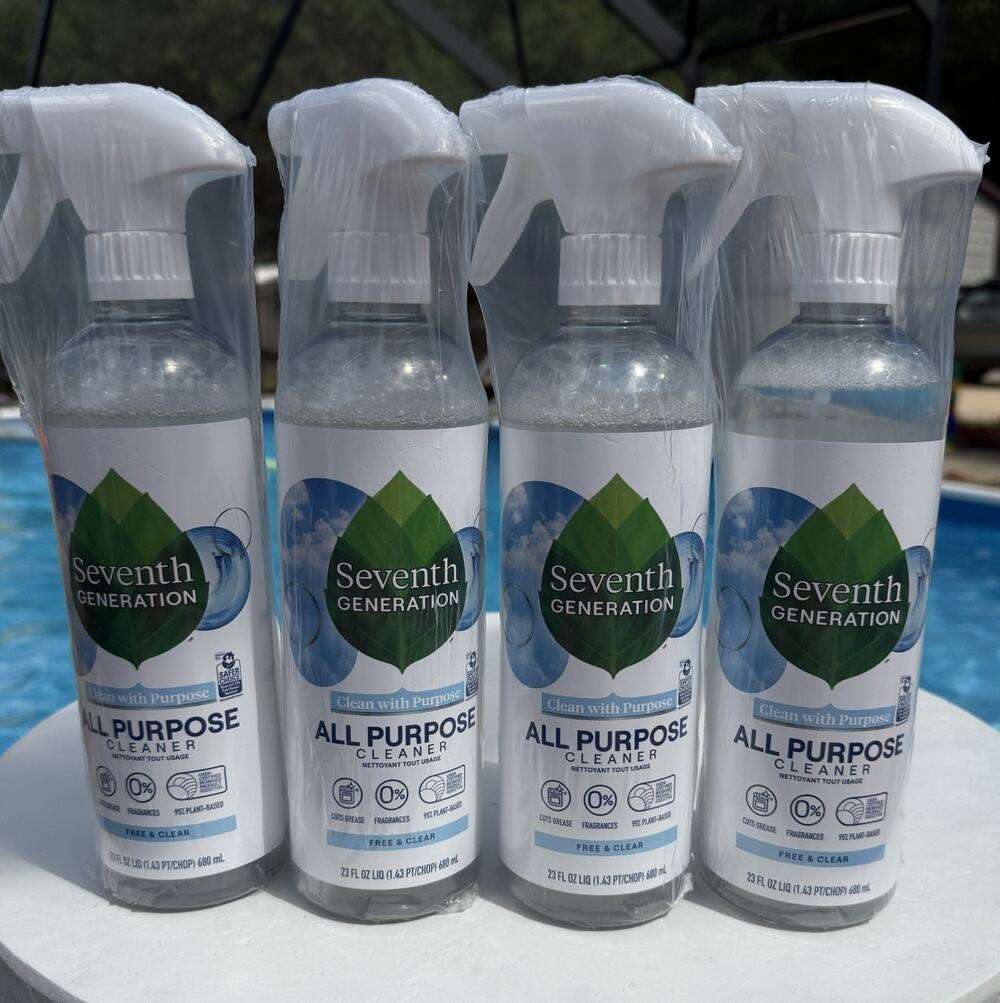 (4)Seventh Gen Natural All-Purpose Cleaner, Free and Clear/Unscented, 23 ozSpray